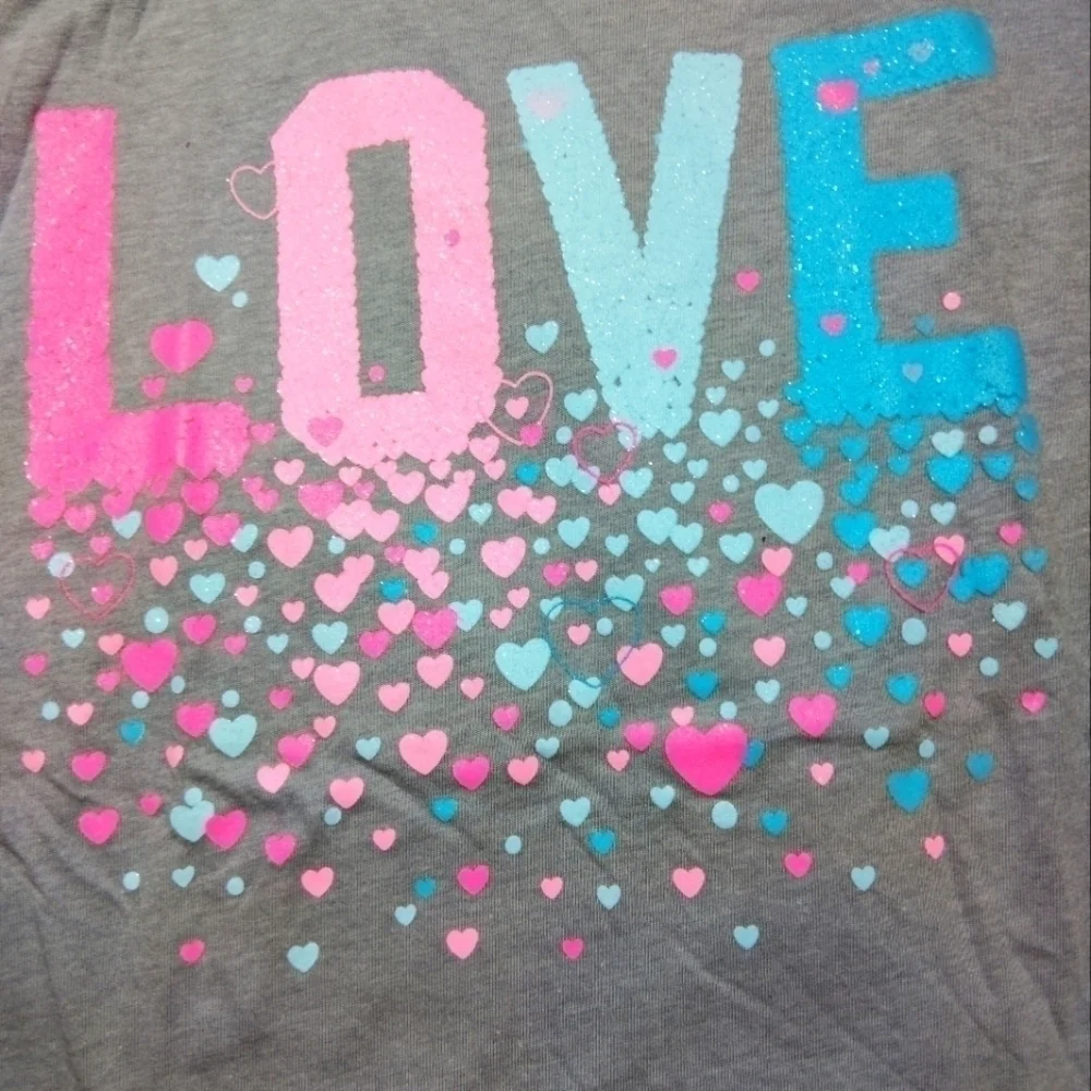 The Children's Place LOVE Hearts Short Sleeve Shirt- 14/16